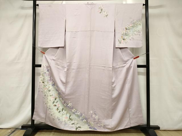 平和屋着物■訪問着　友禅　草花文　暈し染め　正絹　逸品　CABE3779dy