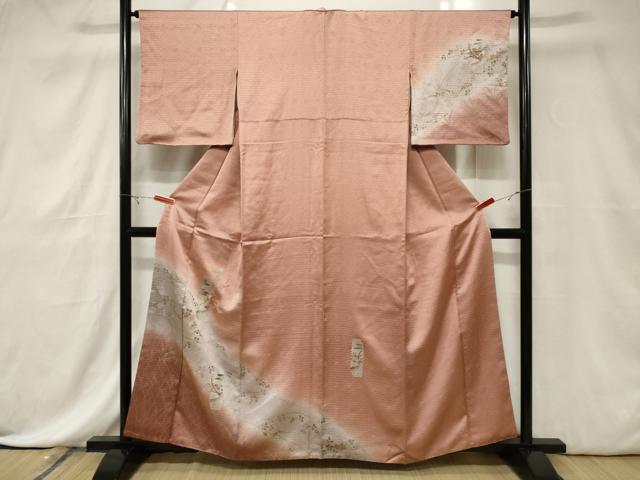 平和屋着物■訪問着　刺繍　短冊花文　暈し染め　金銀彩　正絹　逸品　CABE3790dy