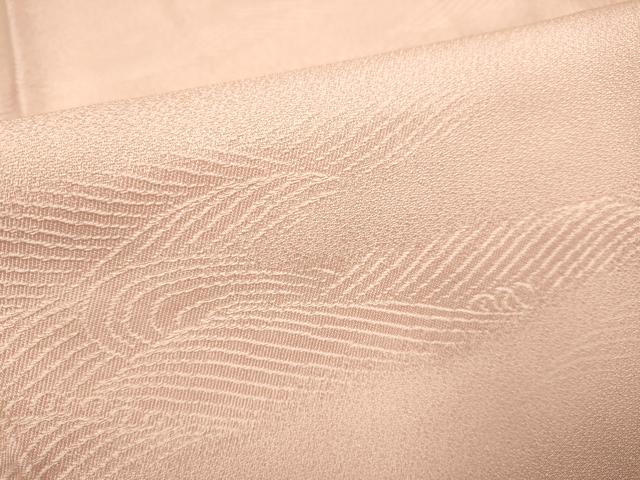 平和屋着物■上質な色無地 立波地紋 水柿色 正絹 逸品 DABD2447du