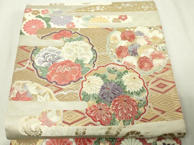 乐天商城 - 平和屋本店▼六通柄袋帯　唐織　草花吉祥文　九百錦純金箔24k　正絹　逸品　DABE9355sf