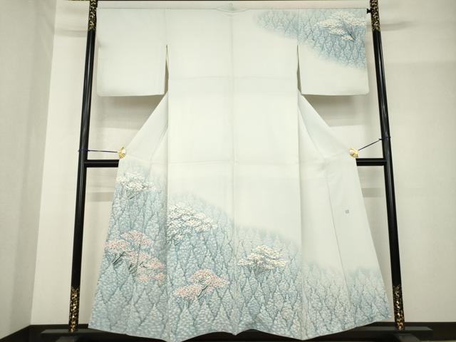 乐天商城 - 平和屋着物●訪問着　友禅　作家物　樹林文　暈し染め　金彩　正絹　逸品　AABF9031ck