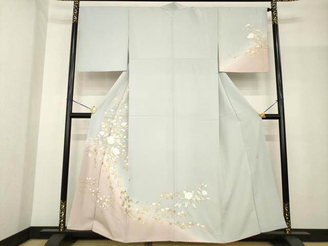 Uramono - 平和屋着物●訪問着　作家物　草花文　暈し染め　金彩　正絹　逸品　AABF9604ck