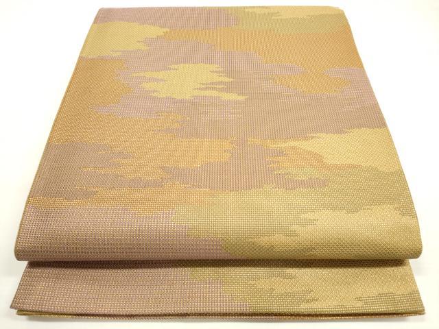 平和屋着物◎六通柄袋帯　霞文　秘藝伝承　七條織成裂　金糸　正絹　逸品　DABC5692xg