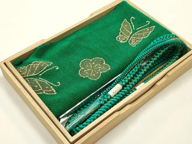 Other - 平和屋着物●和装小物　帯締め・帯揚げセット　振袖用　丸組　総絞り　舞蝶文　金糸　金彩　正絹　逸品　未使用　AABF9250ay