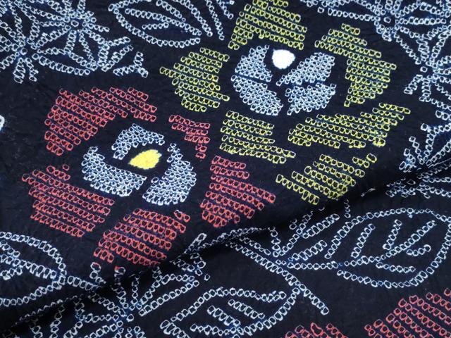 平和屋着物∴夏物　浴衣　有松鳴海絞り　薔薇　麻の葉文様　綿　逸品　CABD2439ng