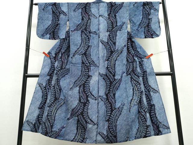 平和屋着物∴夏物　浴衣　有松鳴海絞り　草木文　綿　逸品　CABD2451ng