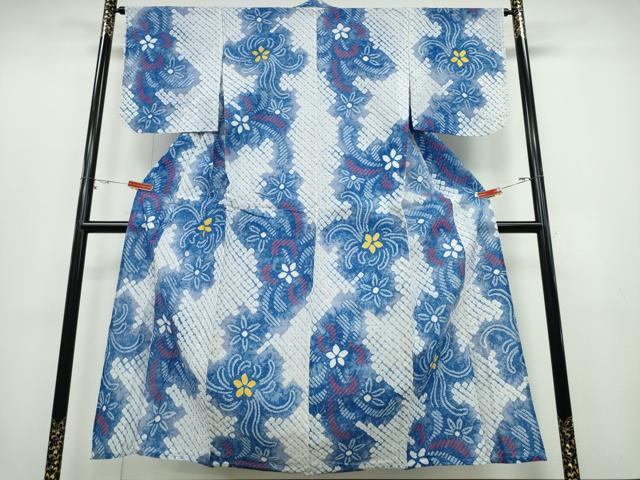 平和屋着物∴夏物　浴衣　有松鳴海絞り　乱菊　綿　逸品　未使用　CABD2471ng