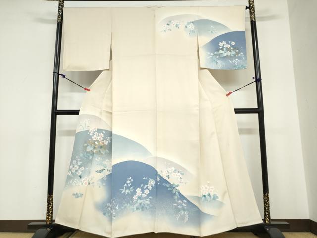 平和屋着物●訪問着　作家物　草花文　金彩　正絹　逸品　DABC2078ud