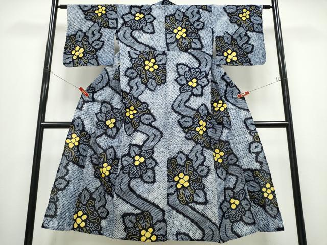 平和屋着物∴夏物　浴衣　有松鳴海絞り　乱菊　流水文　綿　逸品　CABD2496ng