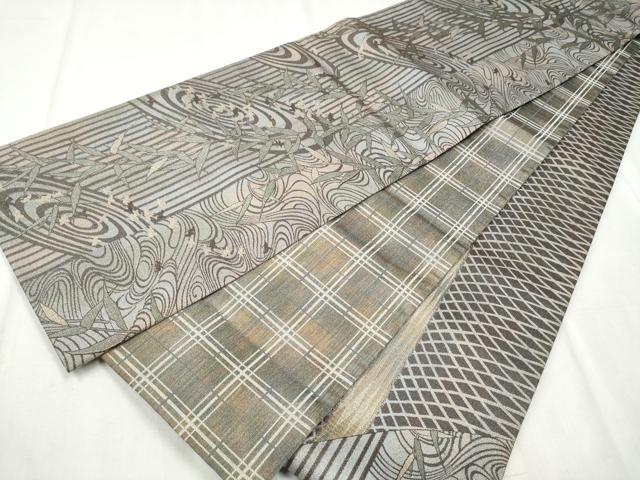 Rakuten - 平和屋着物●両方向　両面　全通柄袋帯　粋古典　流水柳文　正絹　逸品　未使用　CABD5987hy