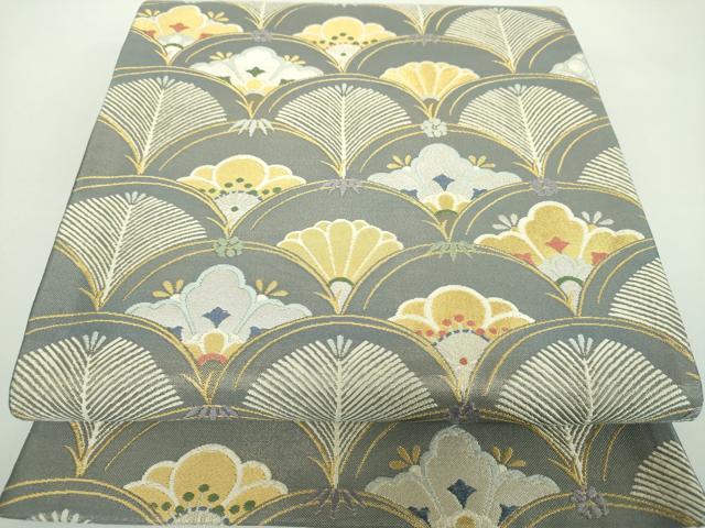 平和屋着物●六通柄袋帯　唐織　松寿　金銀糸　正絹　逸品　DABB4937ps