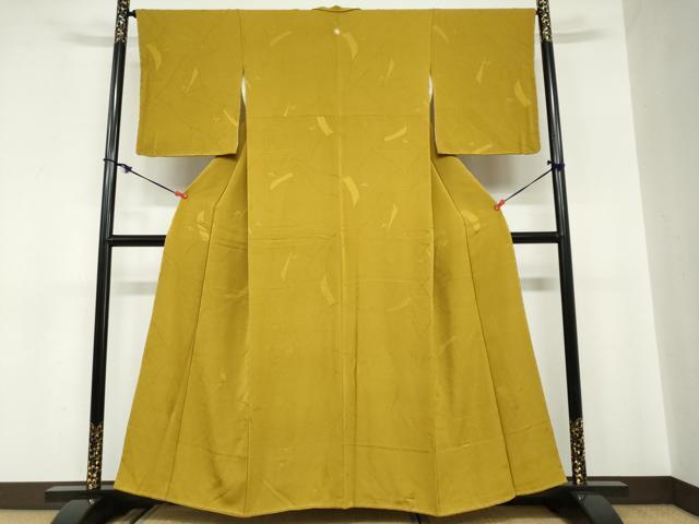 平和屋着物●上質な色無地　松葉地紋　菜種油色　正絹　逸品　未使用　DABC2130ud heiwaya-11087548 平和屋 サンプル画像2