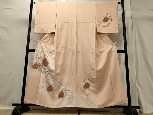 平和屋着物■中国三大刺繍　スワトウ刺繍　訪問着　手描き　亀甲花文　暈し染め　金彩　正絹　逸品　CAAY3398oy
