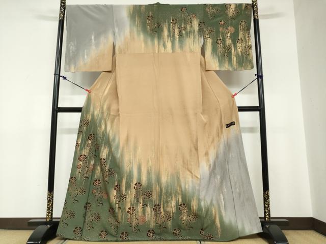平和屋着物●訪問着　LANVINPARIS　洋花文　金彩　鈴乃屋扱い　正絹　逸品　DABC2778ud