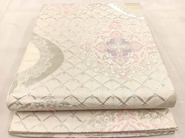 平和屋着物◎六通柄袋帯 唐織 正倉院更紗花文 正絹 逸品 BAAU6765yc