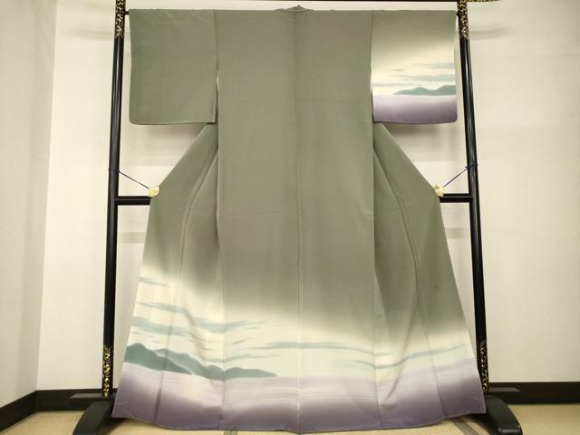 Kimono - 平和屋着物●訪問着　作家物　風景文　暈し染め　正絹　逸品　未使用　AABI0780ck