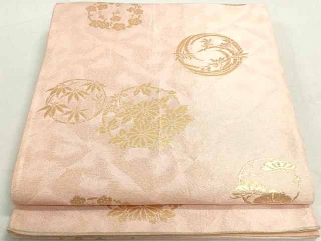 平和屋着物◎六通柄袋帯　松竹梅　四君子　金糸　正絹　逸品　DAAT2343qa