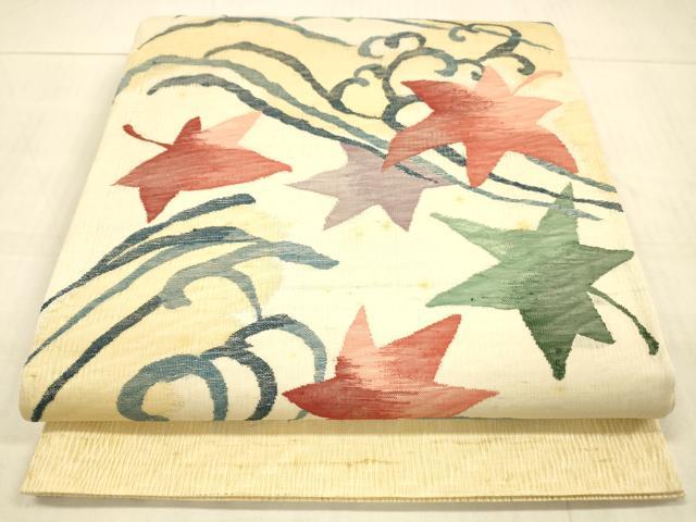 平和屋着物＊夏物 太鼓柄袋帯 櫛織 竜田川 正絹 逸品 DAAV3635cm