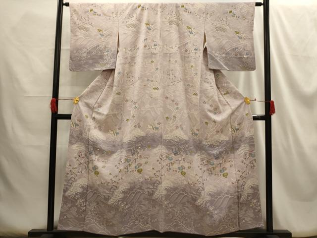 Kimono - 平和屋着物■訪問着　松竹梅風景文　暈し染め　正絹　逸品　AABG8400sx