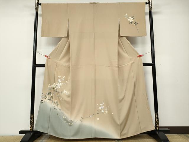 平和屋着物●本加賀友禅作家 南 克治 訪問着 枝花文 暈し染め 正絹 逸品 CABD7475ut