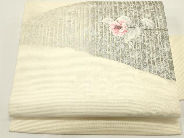 Rakuten - 平和屋着物＊夏物　九寸名古屋帯　枝花文　銀糸　正絹　逸品　DABH1814cd