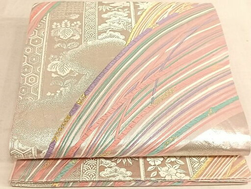 平和屋着物◎六通柄袋帯 唐織 吉祥花文 金銀糸 正絹 逸品 AAAJ1332Bsa 平和屋着物◎六通柄袋帯 唐織 吉祥花文 金銀糸 正絹 逸品 AAAJ1332Bsa