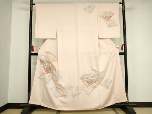 平和屋着物■訪問着 檜扇花鳥文 正絹 逸品 AAAS8657ma 平和屋着物■訪問着 檜扇花鳥文 正絹 逸品 AAAS8657ma