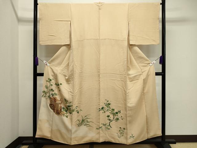 Irotome - 平和屋着物■豪華色留袖　駒刺繍　絞り　御所車草花文　金彩　正絹　逸品　CAAI4787in