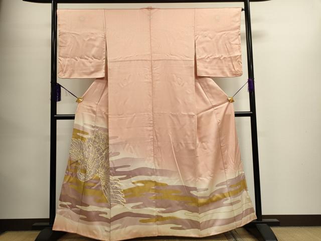 Irotome - 平和屋着物■豪華色留袖　飛鶴文　暈し染め　金彩　正絹　逸品　CAAI6269ou