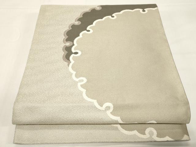 平和屋着物●人間国宝　五代　田畑喜八　六通柄袋帯　雪輪文　正絹　逸品　CABD4395dy
