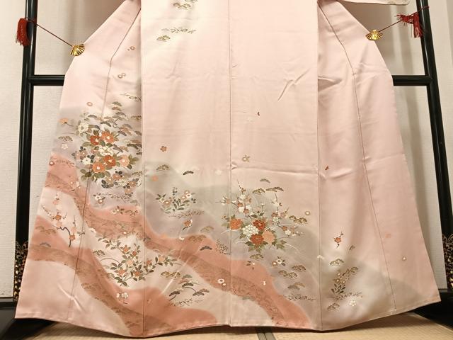 平和屋着物●訪問着　駒刺繍　草花文　暈し染め　金彩　正絹　逸品　AABH9714ph heiwaya-11132848 平和屋 サンプル画像3