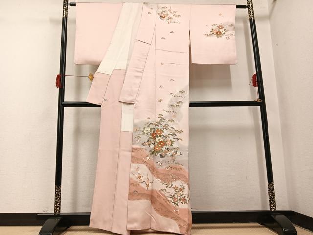 平和屋着物●訪問着　駒刺繍　草花文　暈し染め　金彩　正絹　逸品　AABH9714ph heiwaya-11132848 平和屋 サンプル画像2