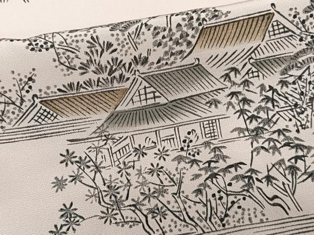 平和屋着物■上質な小紋　風景文　正絹　逸品　CABD3084xi
