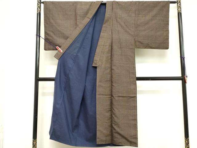 平和屋着物■男性　本場大島紬　アンサンブル　長羽織　横段文　正絹　逸品　DABC4775cd