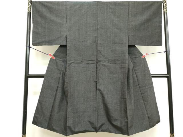 平和屋着物■男性　紬　格子　正絹　逸品　DABC4797cd