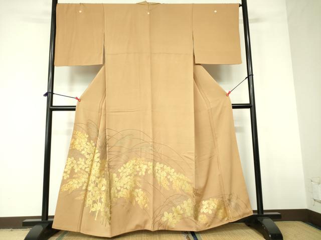平和屋着物■豪華色留袖　草葉文　金彩　正絹　逸品　DABD0113op