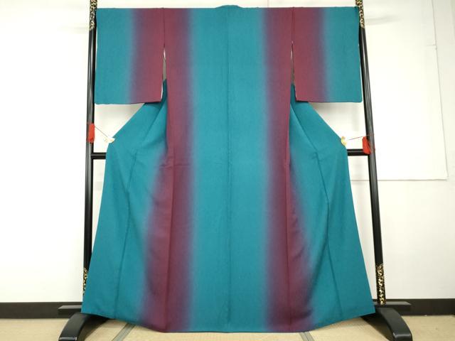平和屋着物●上質な小紋　霞間道　暈し染め　正絹　逸品　AABG3592cs