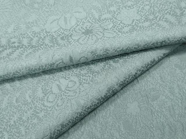 Kimono - 平和屋着物●上質な色無地　舞花地紋　水色　正絹　逸品　CABD0389ut