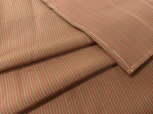 平和屋着物●長襦袢　袷　縞　広衿仕立て　正絹　逸品　未使用　CABD8061vp