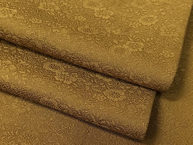 平和屋着物●上質な色無地　辻が花地紋　桑茶色　正絹　逸品　CABD8072vp
