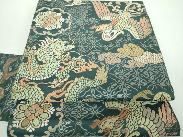 名古屋帯 洒落帯　高級　♢ 正絹　アンティーク　龍　幾何学模様　364 楽天市場】名古屋帯 龍の通販