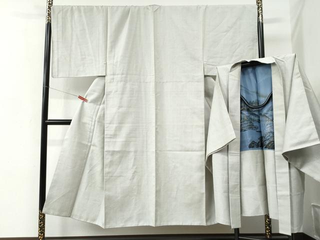 平和屋着物●男性 紬 アンサンブル 100亀甲 総詰め 正絹 逸品 CABC6997yc