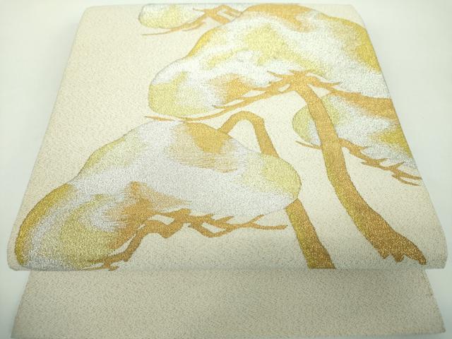 平和屋着物●爪掻き本綴れ　八寸名古屋帯　老松　金銀糸　三越扱い　正絹　逸品　DABB4868ps