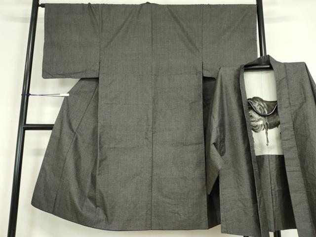 平和屋着物●男性　本場大島紬　アンサンブル　80亀甲　総詰め　正絹　逸品　DABC3209az