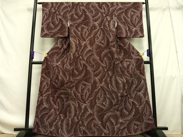 平和屋着物■上質な小紋　群鶴文　銀彩　正絹　逸品　AABF8680oa