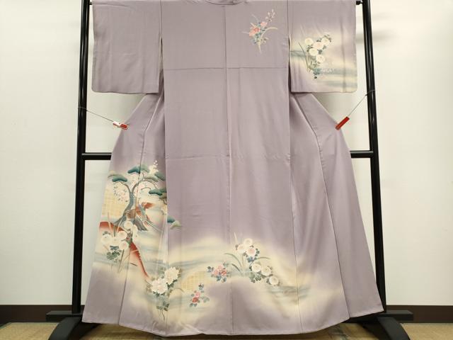 平和屋着物■訪問着　尾長鳥花末文　暈し染め　正絹　逸品　CABC7722ou