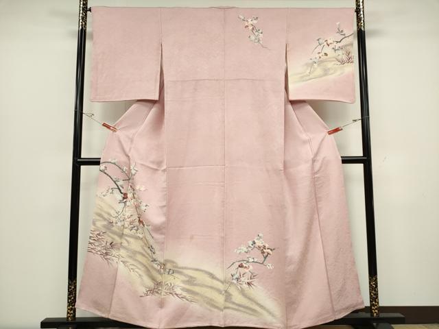 Uramono - 平和屋着物■訪問着　流水葡萄蔦の葉文　暈し染め　金彩　正絹　逸品　CABC7776ou