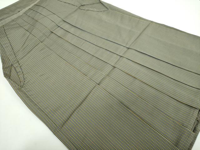 平和屋着物●男性　行灯袴　鶴客平袴　縞　正絹　逸品　DABD1073ps