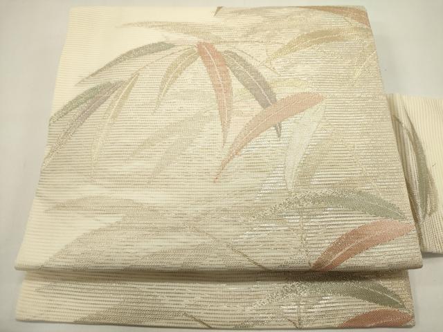 Rakuten - 平和屋着物＊夏物　九寸名古屋帯　草葉文　金糸　正絹　逸品　DABH1796cd