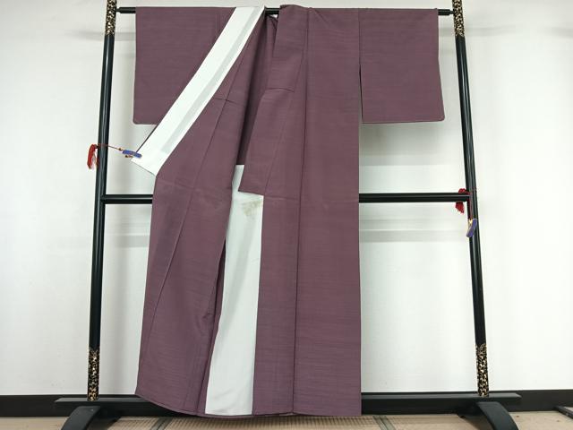 平和屋の平和屋着物▽お召 単衣 葡萄鼠色 正絹 逸品 AABG7725jh｜アングル3